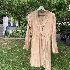 Silky shirt wrap dress PETITE